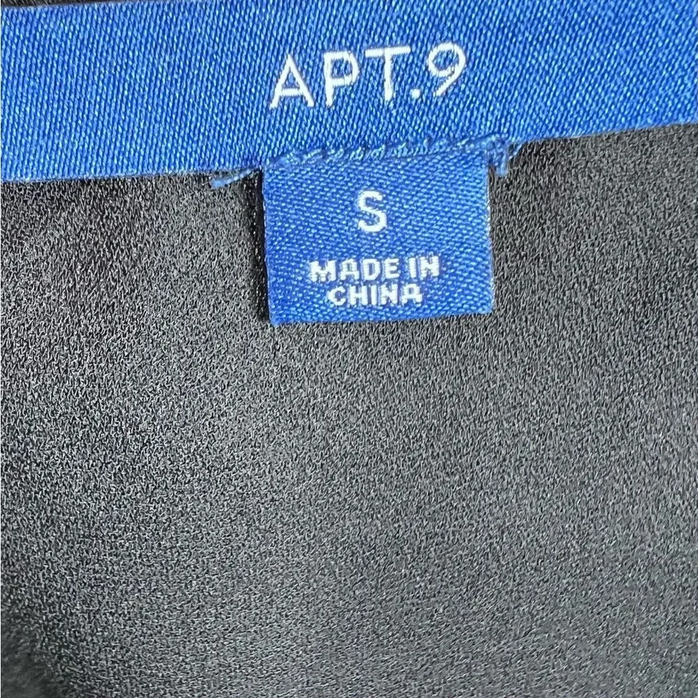 Apt 9 black ruffle peplum top size small